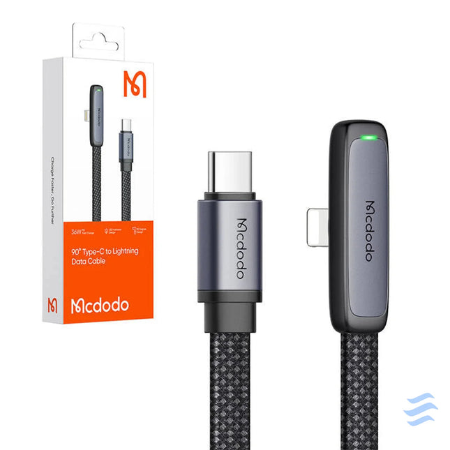 USB C to lightning angle cable Mcdodo CA 3351,1.8m (black) USB C to Lightning