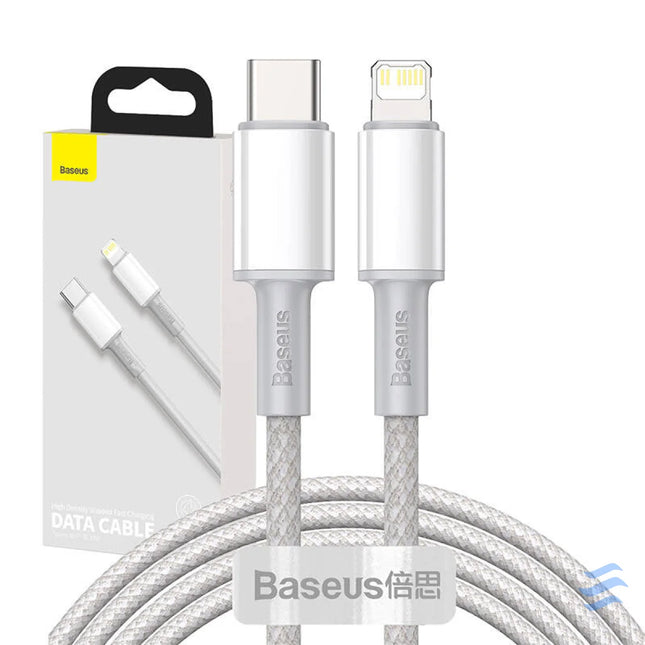 USB C to Lightning Baseus High Density Braided Cable 20W PD 2m (white) USB C to Lightning