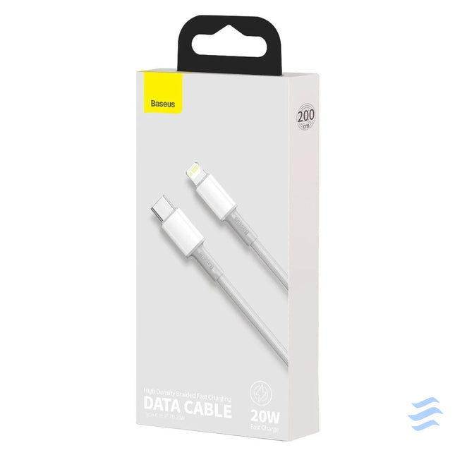 USB C to Lightning Baseus High Density Braided Cable 20W PD 2m (white) USB C to Lightning