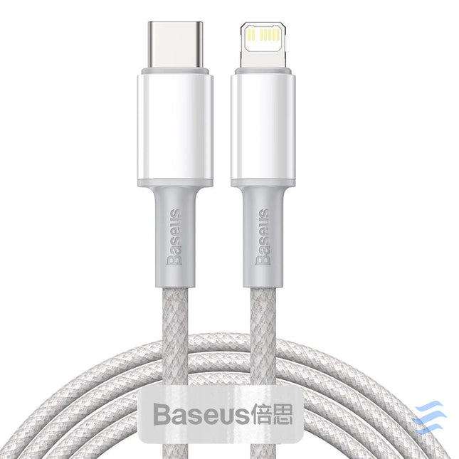 USB C to Lightning Baseus High Density Braided Cable 20W PD 2m (white) USB C to Lightning