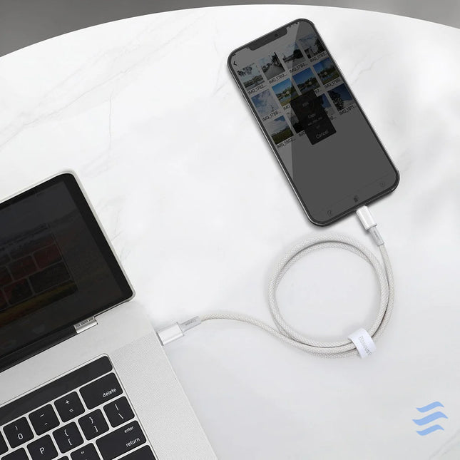 USB C to Lightning Baseus High Density Braided Cable 20W PD 2m (white) USB C to Lightning
