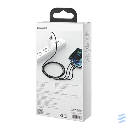 USB cable 3in1 Baseus Tungsten Gold USB to micro USB / USB C / Lightning 3.5A 1.5m (black) Combo Cables