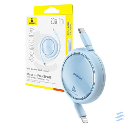 USB Cable Baseus Free2Pull USB C to iP 20W 1m (blue) USB to Lightning