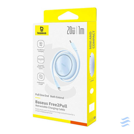 USB Cable Baseus Free2Pull USB C to iP 20W 1m (blue) USB to Lightning