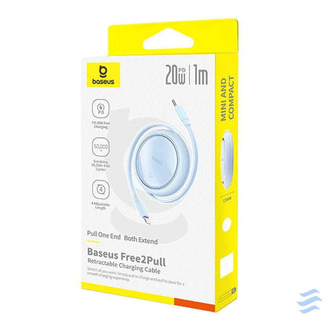 USB Cable Baseus Free2Pull USB C to iP 20W 1m (blue) USB to Lightning