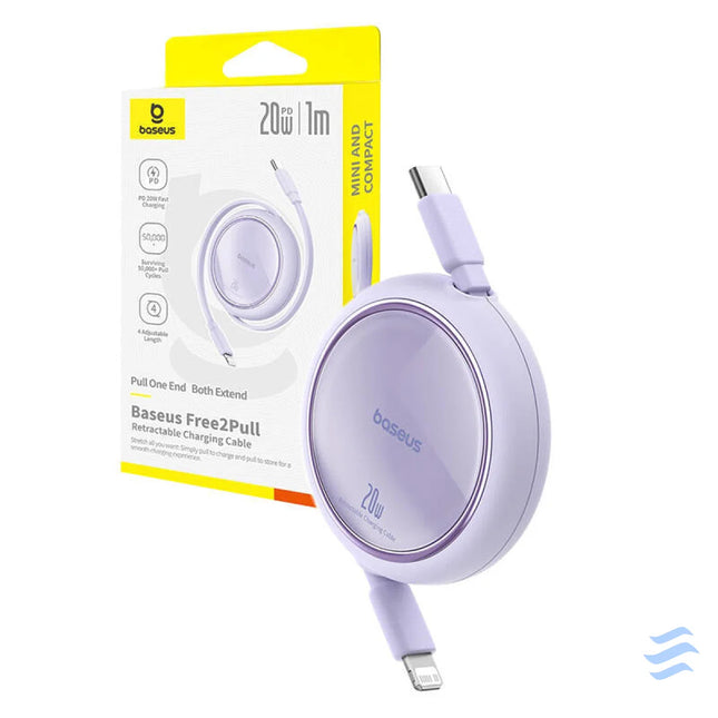 USB Cable Baseus Free2Pull USB C to iP 20W 1m (purple) USB C to Lightning