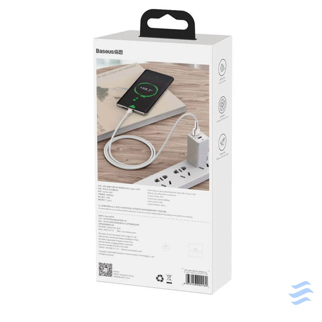 USB cable for USB C Baseus Cafule 66W 1m (white) USB to USB C