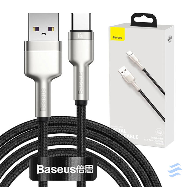 USB cable for USB C Baseus Cafule 66W 2m (black) USB to USB C