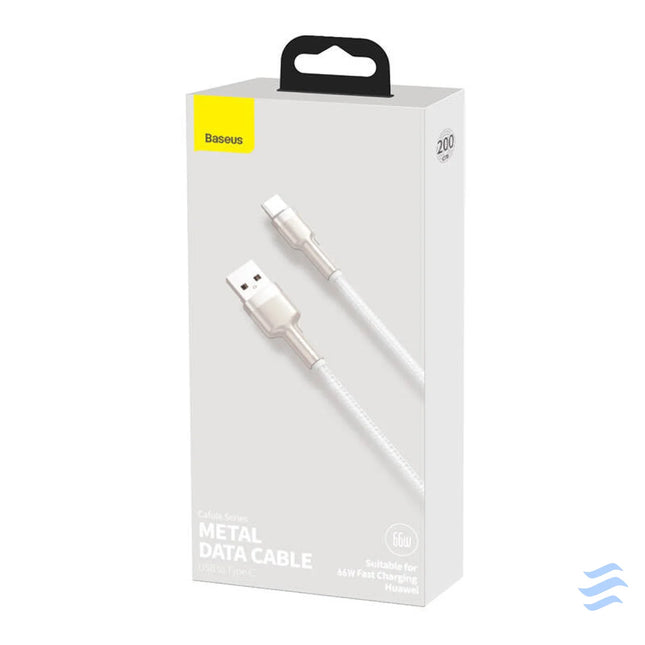 USB cable for USB C Baseus Cafule 66W 2m (white) USB to USB C