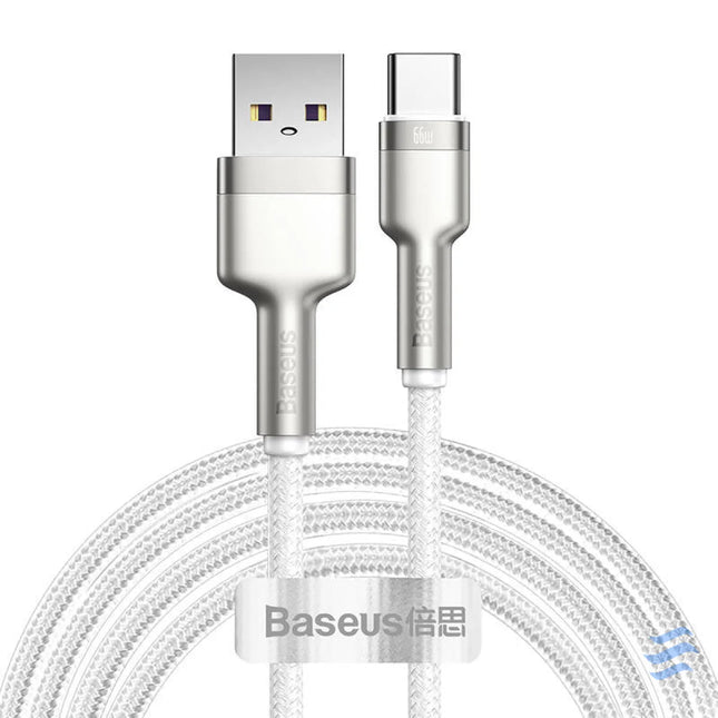 USB cable for USB C Baseus Cafule 66W 2m (white) USB to USB C