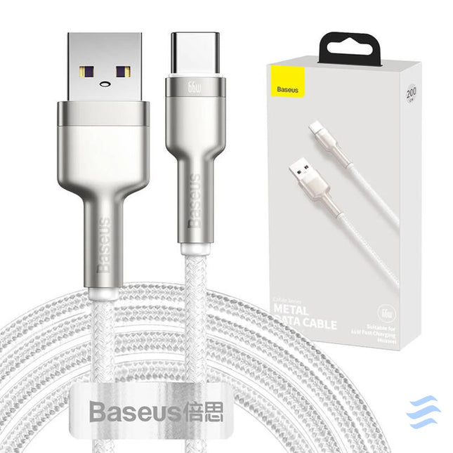 USB cable for USB C Baseus Cafule 66W 2m (white) USB to USB C
