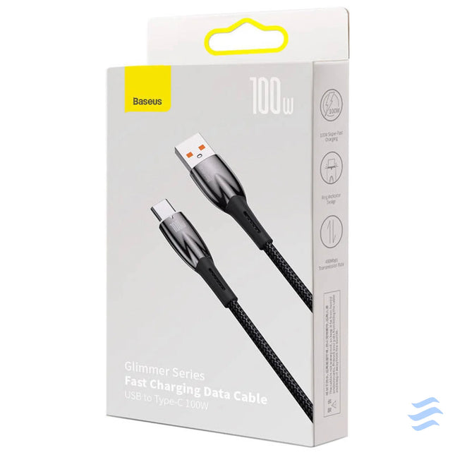 USB cable for USB C Baseus Glimmer Series 100W 1m (Black) USB to USB C