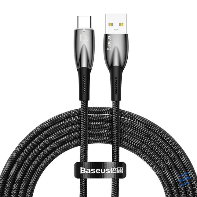 USB cable for USB C Baseus Glimmer Series 100W 2m (Black) USB to USB C