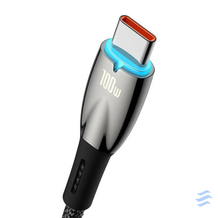 USB cable for USB C Baseus Glimmer Series 100W 2m (Black) USB to USB C