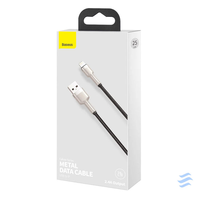 USB cable for Lightning Baseus Cafule 2.4A 0,25m (black) USB to Lightning