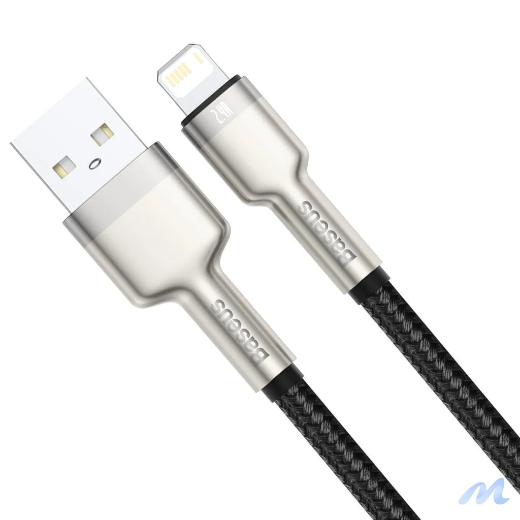 USB cable for Lightning Baseus Cafule, 2.4A, 1m (black)