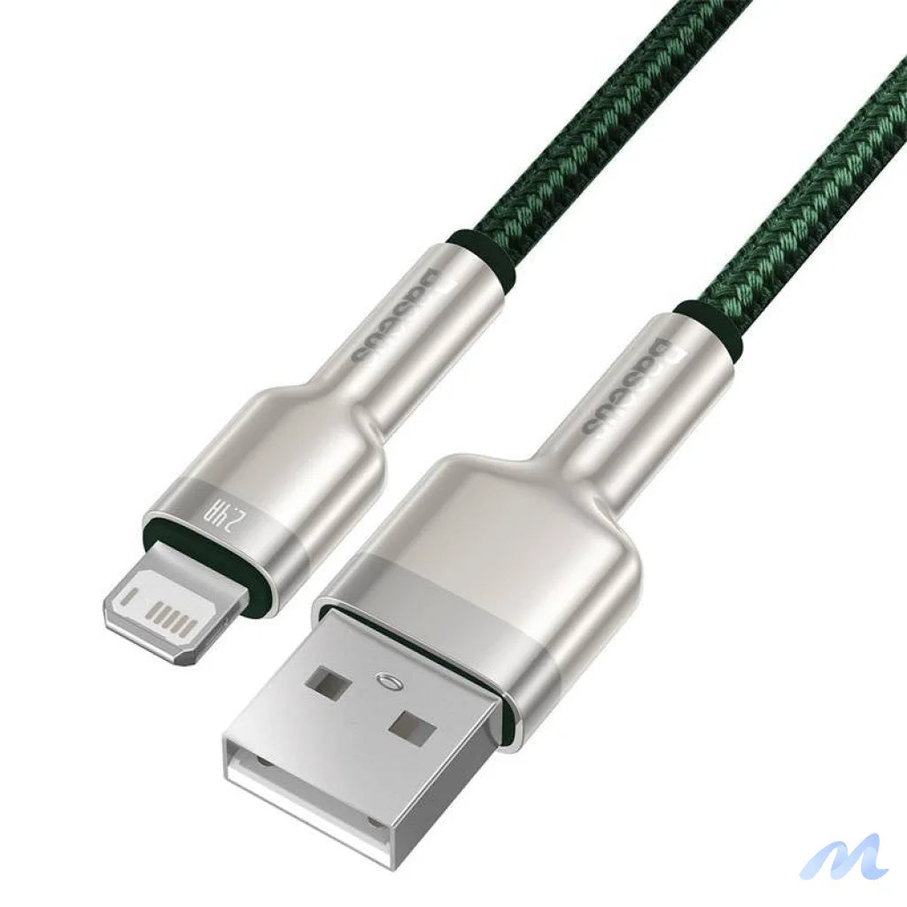 USB cable for Lightning Baseus Cafule, 2.4A, 1m (green)