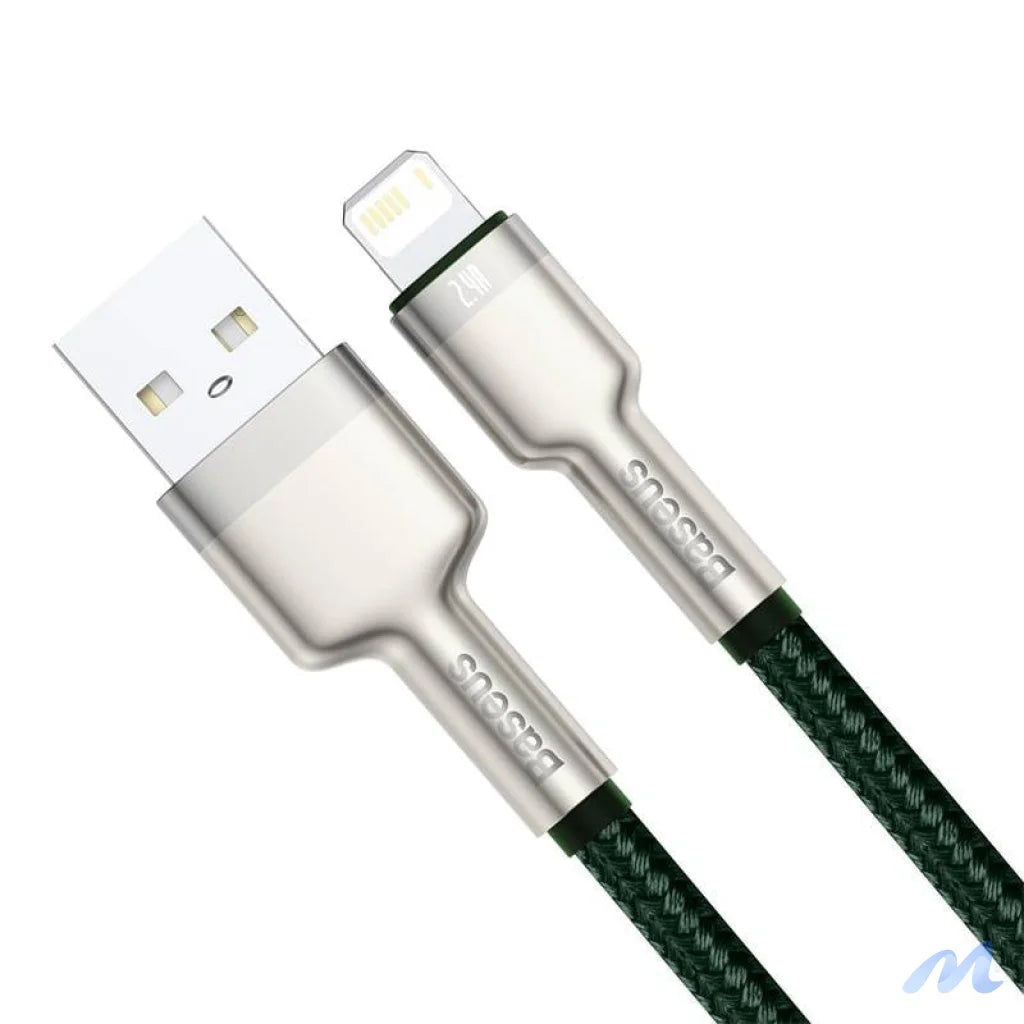 USB cable for Lightning Baseus Cafule, 2.4A, 1m (green)