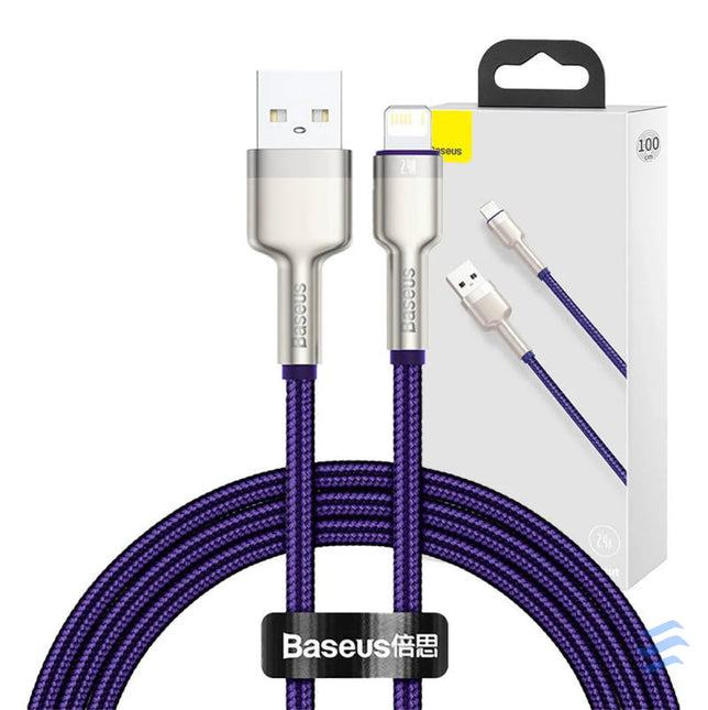 USB cable for Lightning Baseus Cafule 2.4A 1m (purple) USB to Lightning