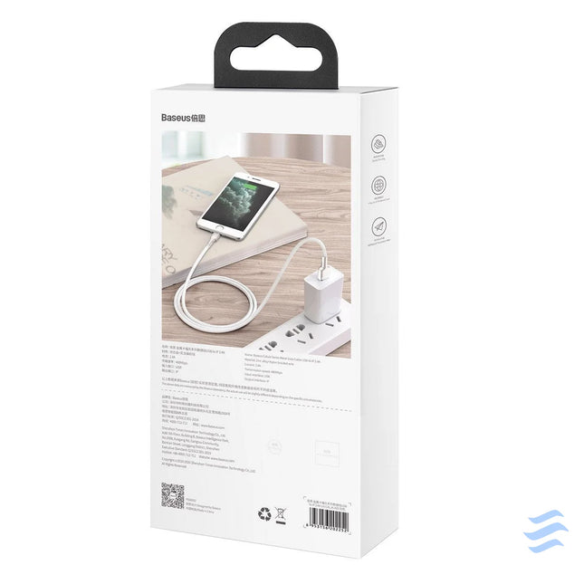 USB cable for Lightning Baseus Cafule 2.4A 1m (white) USB to Lightning