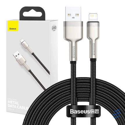 USB cable for Lightning Baseus Cafule 2.4A 2m (black) USB to Lightning