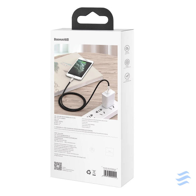 USB cable for Lightning Baseus Cafule 2.4A 2m (black) USB to Lightning