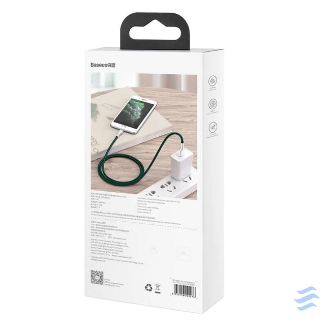USB cable for Lightning Baseus Cafule 2.4A 2m (green) USB to Lightning
