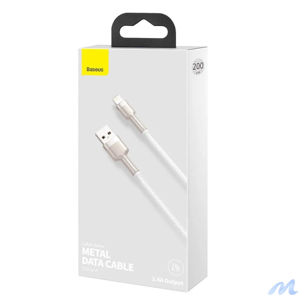 USB cable for Lightning Baseus Cafule, 2.4A, 2m (white)
