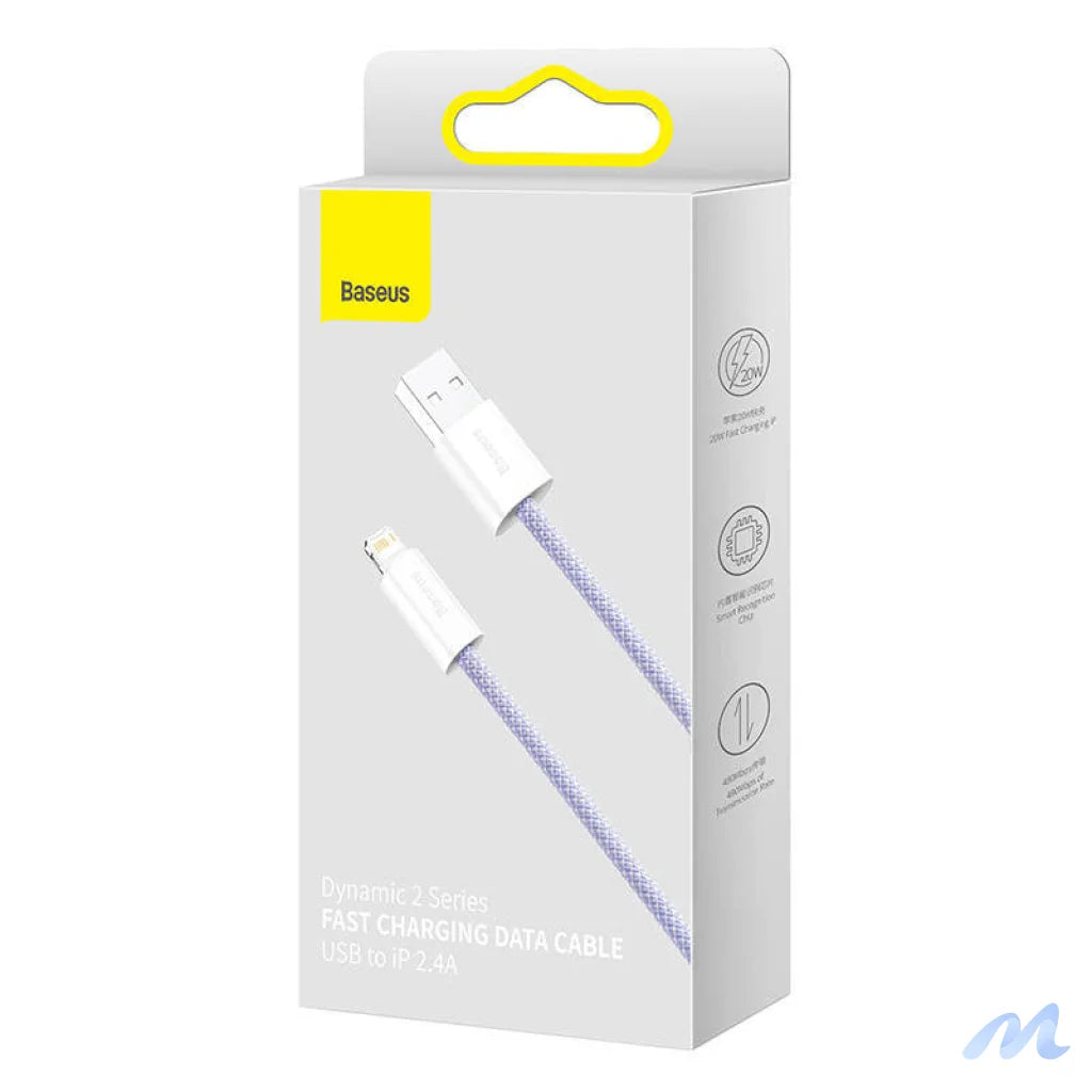 USB cable for Lightning Baseus Dynamic 2 Series, 2.4A, 2m (purple)