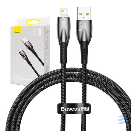 USB cable for Lightning Baseus Glimmer Series 2.4A 1m (Black) USB to Lightning