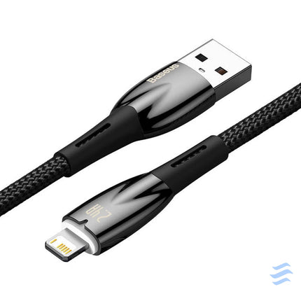 USB cable for Lightning Baseus Glimmer Series 2.4A 1m (Black) USB to Lightning
