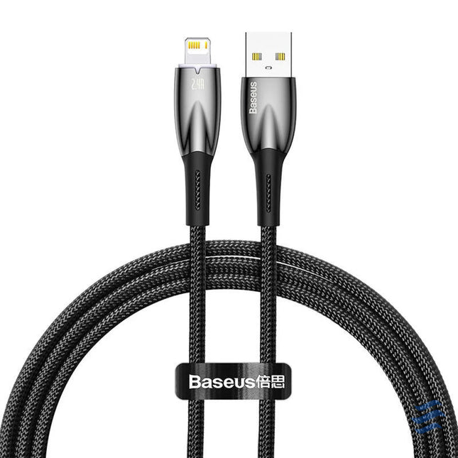 USB cable for Lightning Baseus Glimmer Series 2.4A 1m (Black) USB to Lightning