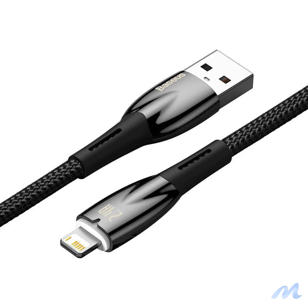 USB cable for Lightning Baseus Glimmer Series, 2.4A, 2m (Black)