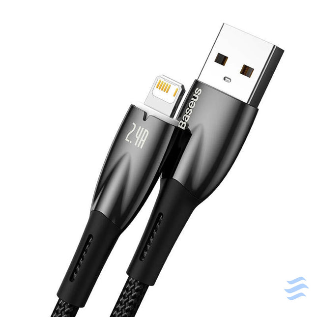 USB cable for Lightning Baseus Glimmer Series 2.4A 2m (Black) USB to Lightning