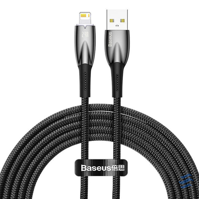 USB cable for Lightning Baseus Glimmer Series 2.4A 2m (Black) USB to Lightning