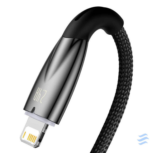 USB cable for Lightning Baseus Glimmer Series 2.4A 2m (Black) USB to Lightning