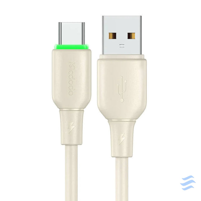 USB to USB C Cable Mcdodo CA 4750 with LED light 1.2m (beige) USB to USB C