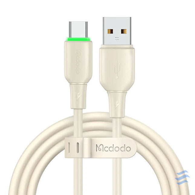 USB to USB C Cable Mcdodo CA 4750 with LED light 1.2m (beige) USB to USB C
