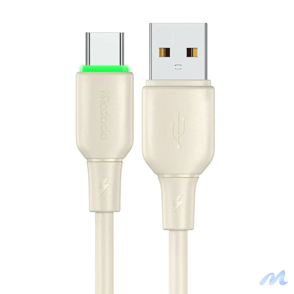 USB to USB-C Cable Mcdodo CA-4750 with LED light 1.2m (beige)