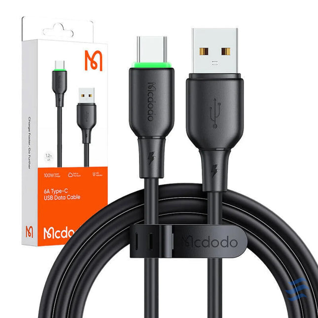 USB to USB C Cable Mcdodo CA 4751 with LED light 1.2m (black) USB to USB C