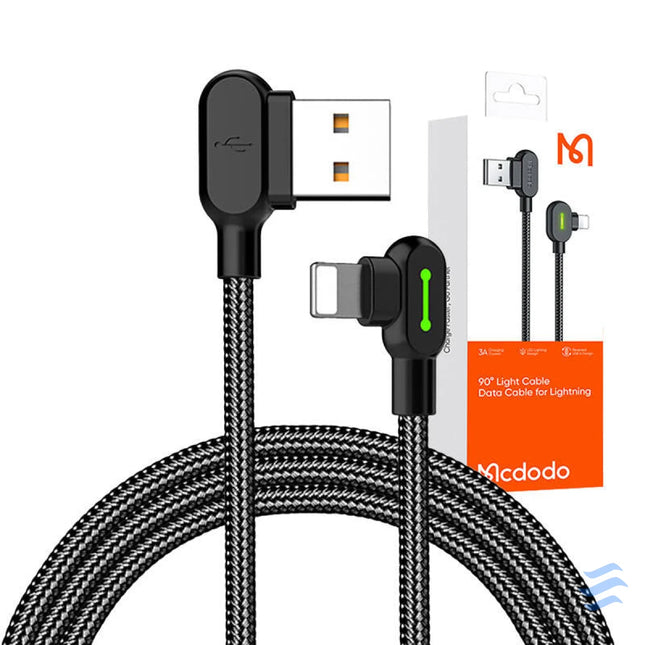 USB to Lightning cable Mcdodo CA 4673 angled 1.8m (black) USB to Lightning