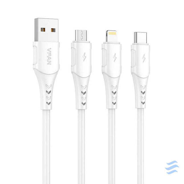 USB to Micro USB cable VFAN Colorful X12 3A 1m (white) USB to Micro USB