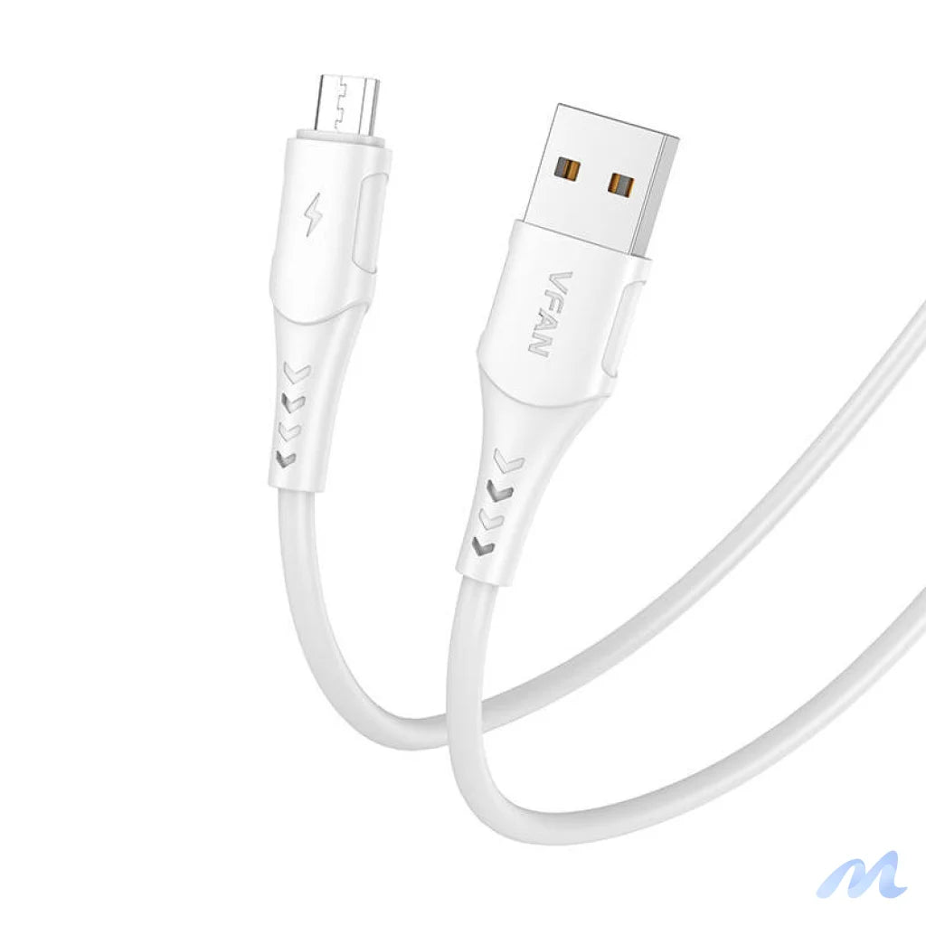 USB to Micro USB cable VFAN Colorful X12, 3A, 1m (white)