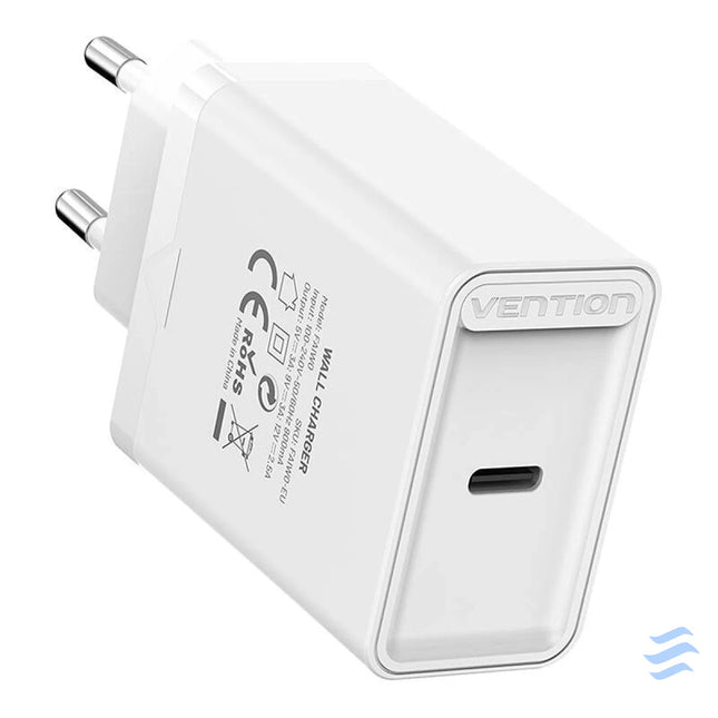 Vention FAIW0 EU USB C 30W wall charger (white) mains chargers