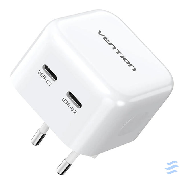 Vention FBPW0 EU USB(C + C) GaN (35W/35W) mains charger (white) mains chargers