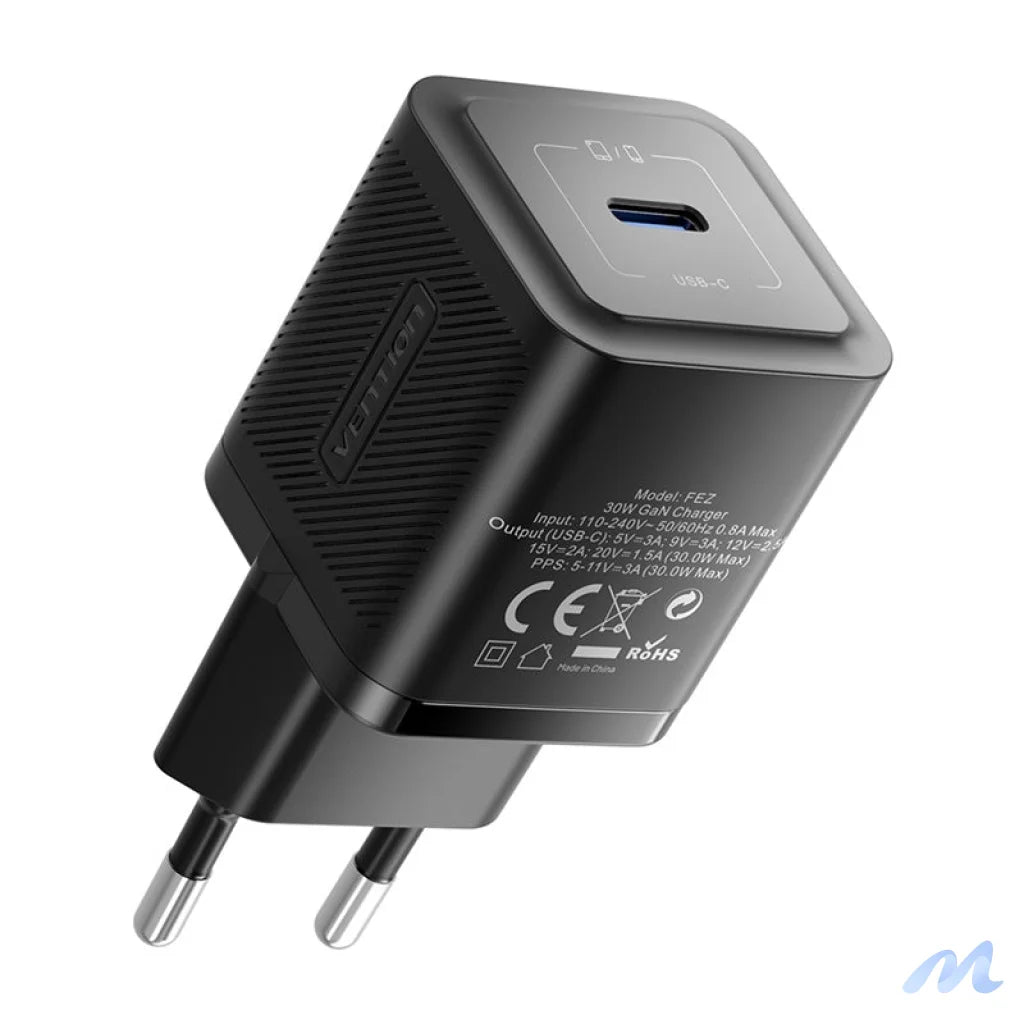 Vention FEZW0-EU USB-C GaN power charger (30W) (black)