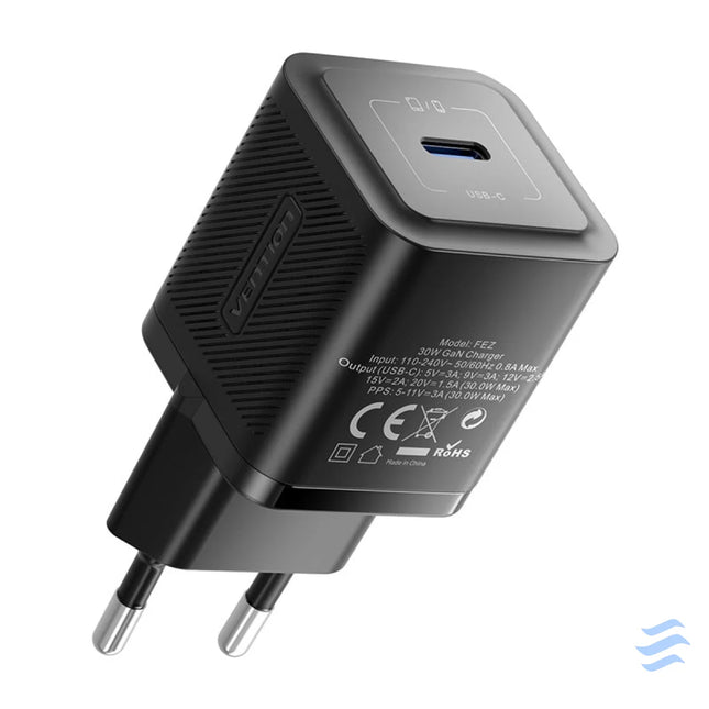 Vention FEZW0 EU USB C GaN power charger (30W) (black) mains chargers