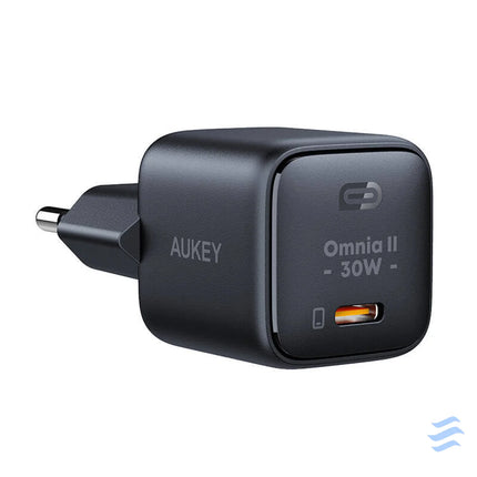 Wall Charger Aukey PA B1L,USB C 30W (black) mains chargers