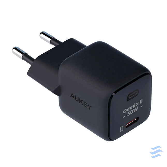 Wall Charger Aukey PA B1L,USB C 30W (black) mains chargers