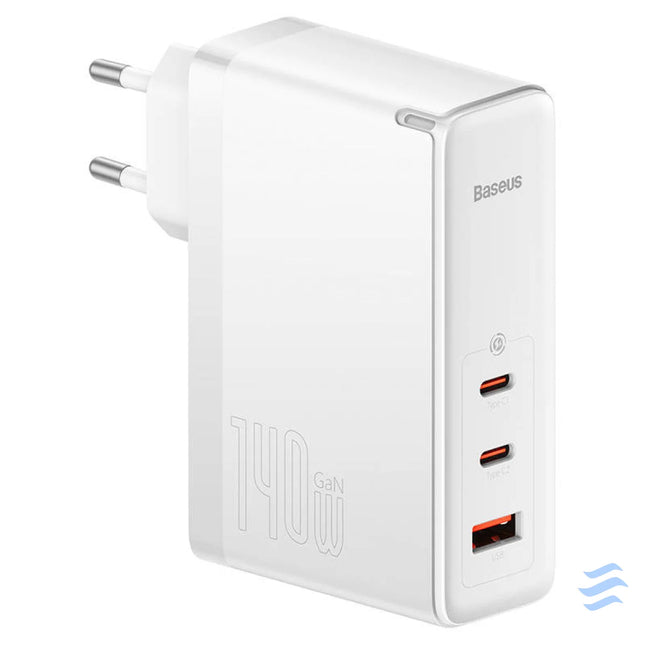 Wall charger Baseus GaN5 Pro 2xUSB C + USB 140W (white) mains chargers